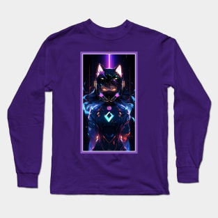 Anime Cute Cat Girl | Quality Anime Girl Artwork | Sci-Fi Manga Girl Anime Art Long Sleeve T-Shirt